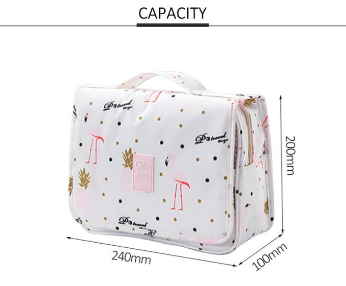Flamingo Printed Portable Hanging Travel Makeup Bag 1