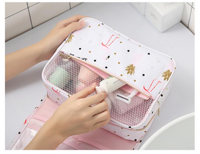 Flamingo Printed Portable Hanging Travel Makeup Bag 5