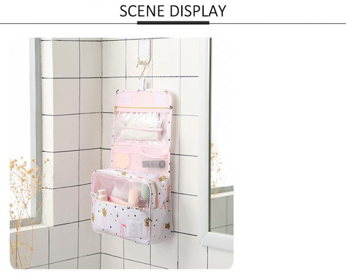 Flamingo Printed Portable Hanging Travel Makeup Bag 4
