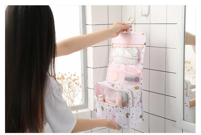 Flamingo Printed Portable Hanging Travel Makeup Bag 8