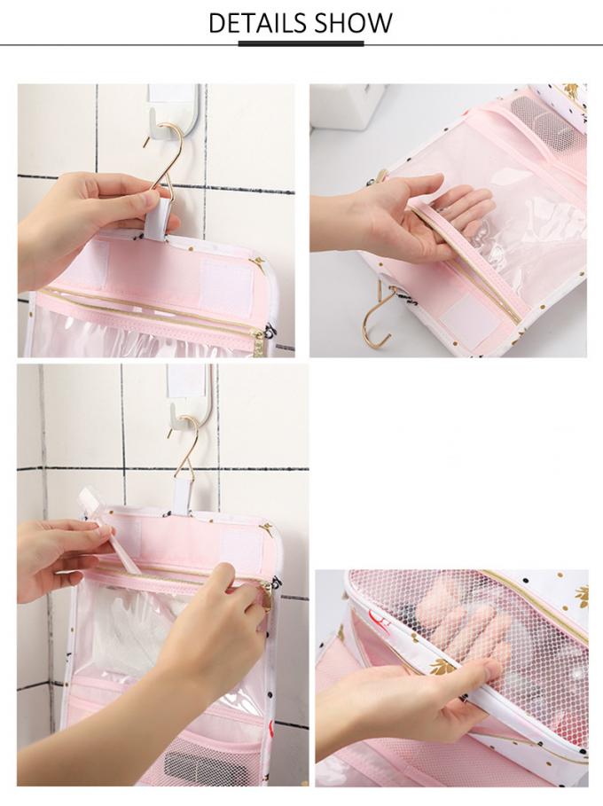Flamingo Printed Portable Hanging Travel Makeup Bag 2