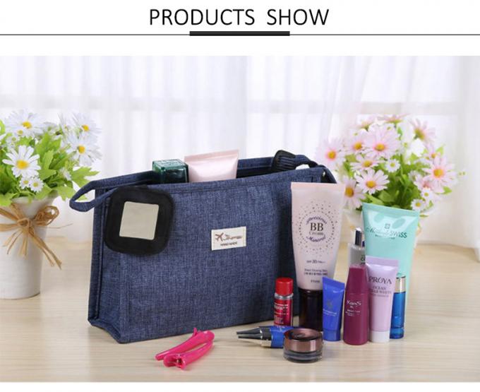 Zipper Private Label Plain Polyester Cosmetic Bag For Travel 0