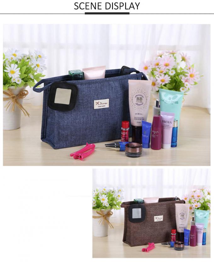 Zipper Private Label Plain Polyester Cosmetic Bag For Travel 5