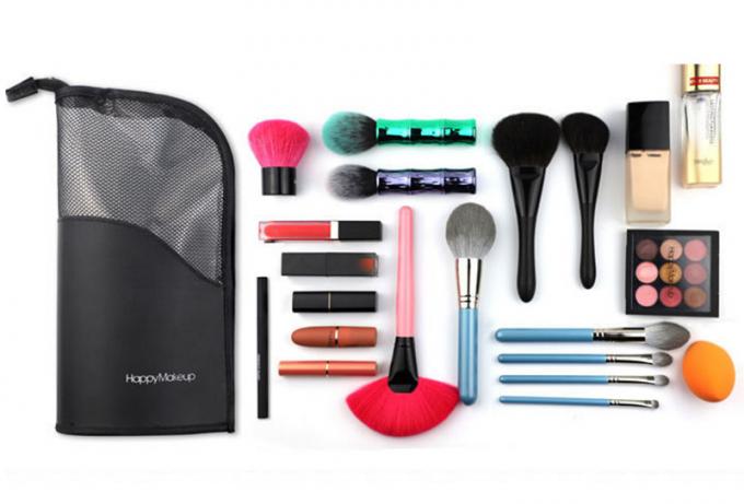 Wear Resistant Polyester Fabric Cosmetic Brush Bag For Travel 6