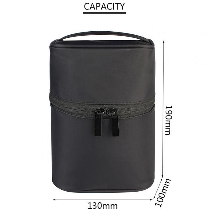 Professional Custom Pure Color Black Ladies Toiletry Bag Case 1