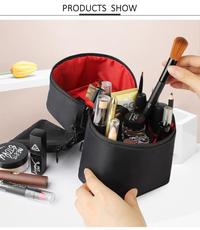 Professional Custom Pure Color Black Ladies Toiletry Bag Case 0