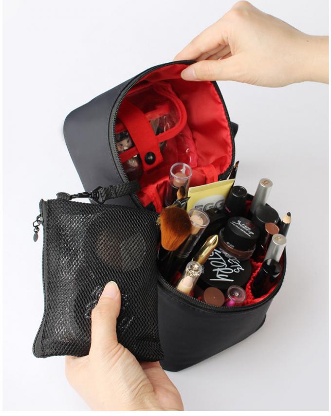 Professional Custom Pure Color Black Ladies Toiletry Bag Case 5