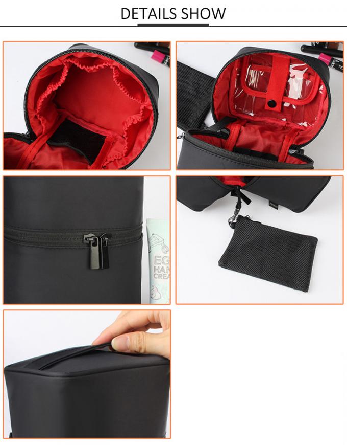 Professional Custom Pure Color Black Ladies Toiletry Bag Case 3