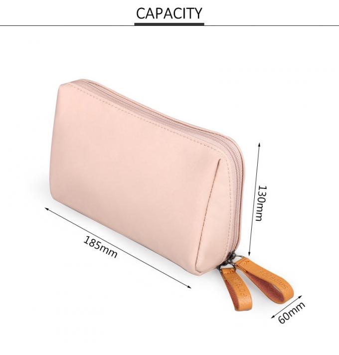 Wholesale Custom Pure Color Blank Polyester Pink Cosmetic Bag 1