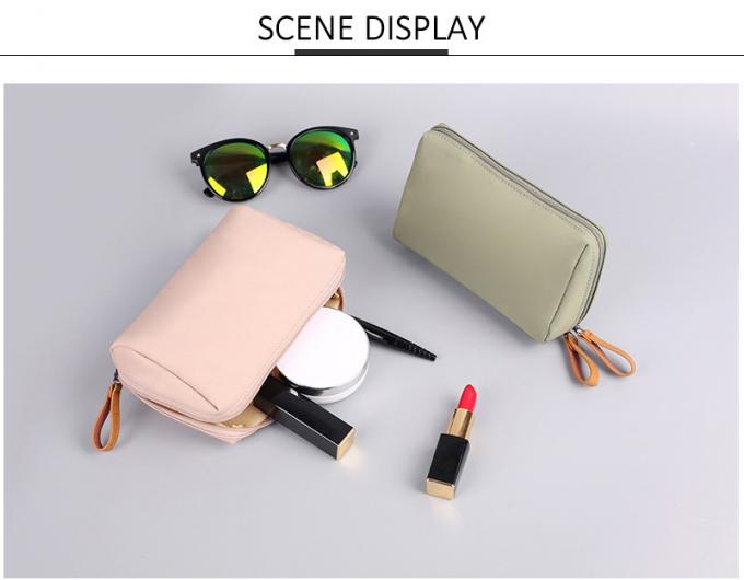 Wholesale Custom Pure Color Blank Polyester Pink Cosmetic Bag 4
