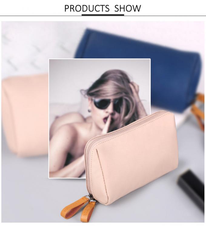 Wholesale Custom Pure Color Blank Polyester Pink Cosmetic Bag 0