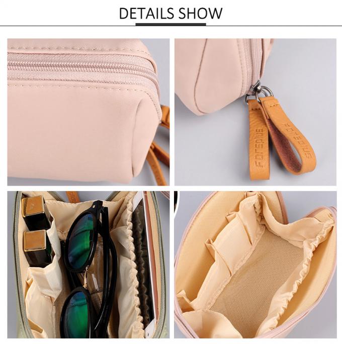 Wholesale Custom Pure Color Blank Polyester Pink Cosmetic Bag 3