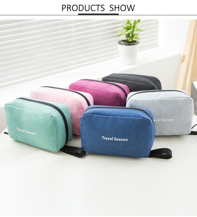 Pure Color Custom Logo Waterproof Polyester Pouch Clutch Bags Cosmetic Bag 0