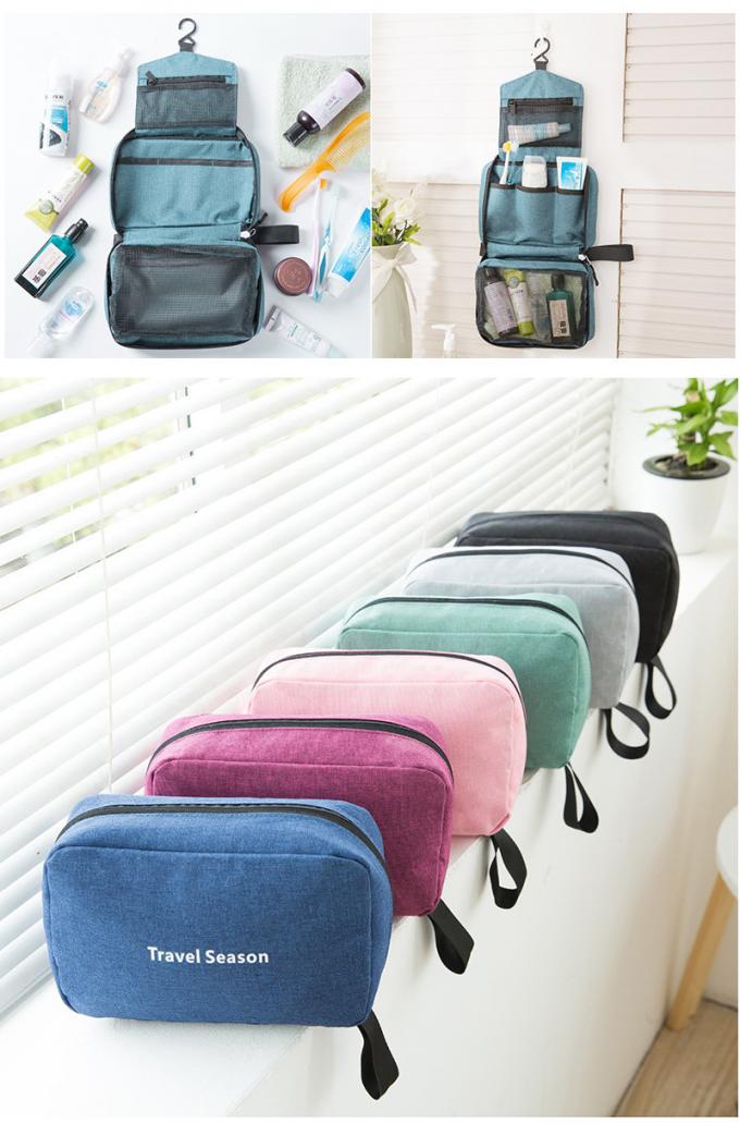 Pure Color Custom Logo Waterproof Polyester Pouch Clutch Bags Cosmetic Bag 6