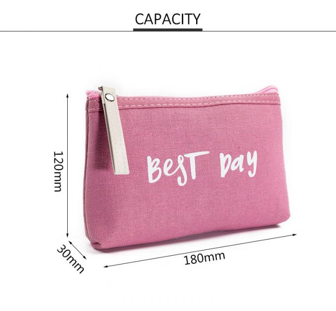 High Quality Pure Color Recycled Portable Travel Zipper Cosmetic Bag 1