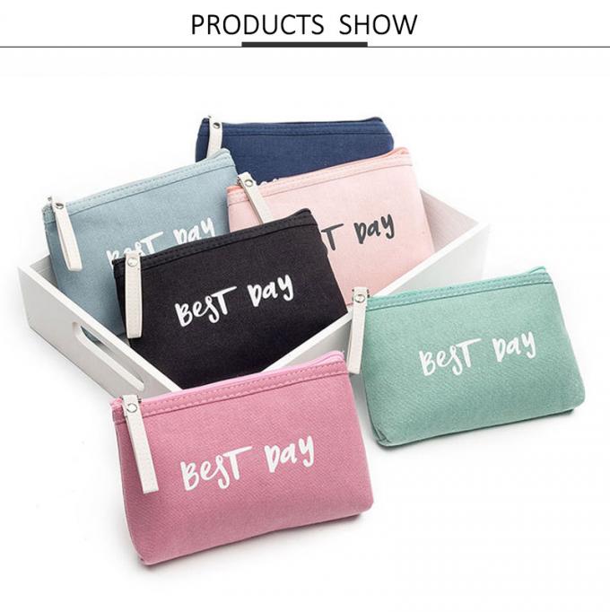 High Quality Pure Color Recycled Portable Travel Zipper Cosmetic Bag 0