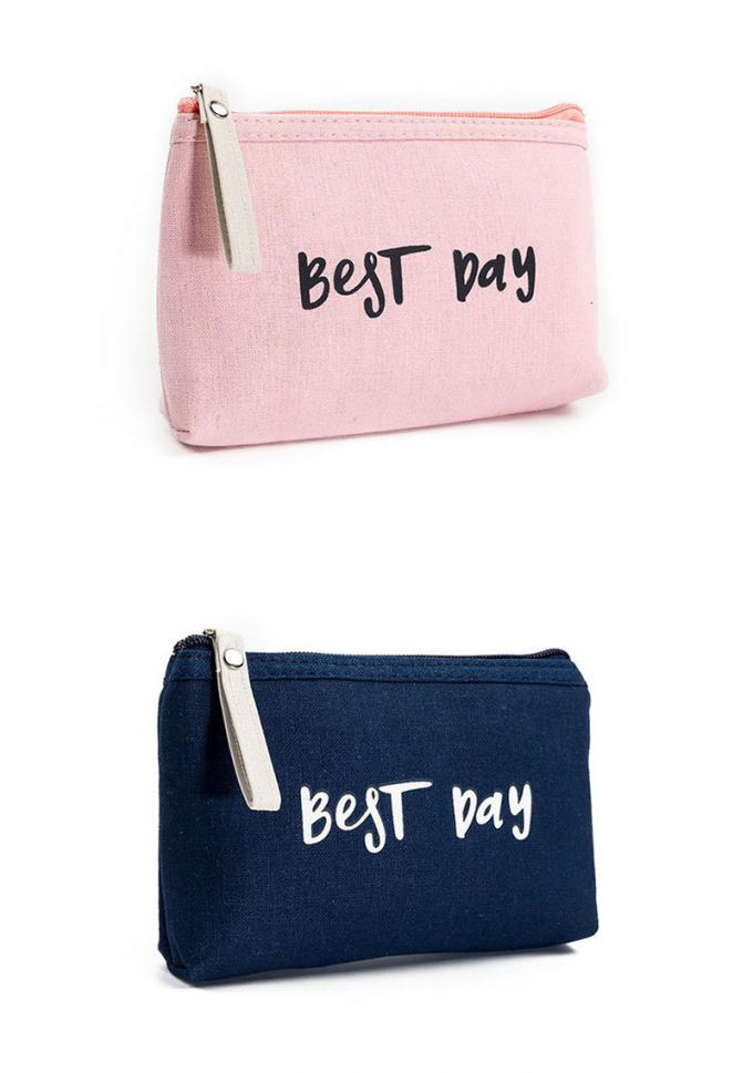 High Quality Pure Color Recycled Portable Travel Zipper Cosmetic Bag 5