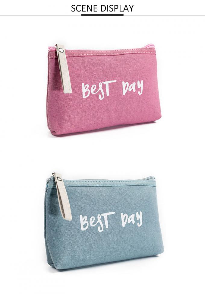 High Quality Pure Color Recycled Portable Travel Zipper Cosmetic Bag 4
