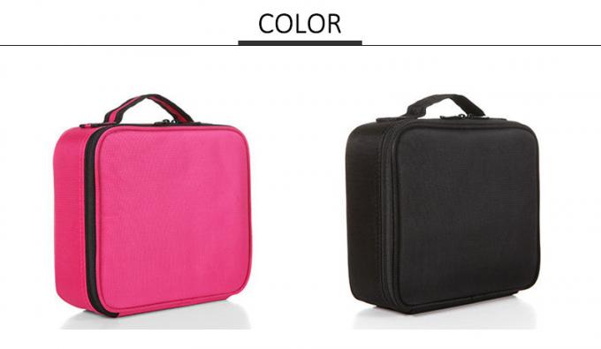 Lady Professional Cosmetic Organizer Mesh Leather Beauty Travel Cosmetic Case 2
