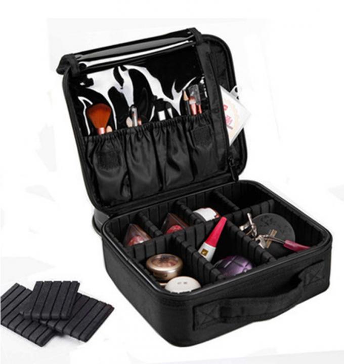 Lady Professional Cosmetic Organizer Mesh Leather Beauty Travel Cosmetic Case 6