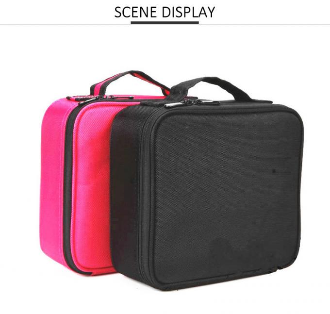 Lady Professional Cosmetic Organizer Mesh Leather Beauty Travel Cosmetic Case 4