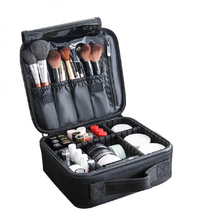Lady Professional Cosmetic Organizer Mesh Leather Beauty Travel Cosmetic Case 8