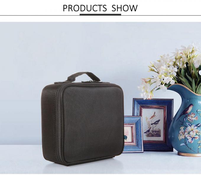 Lady Professional Cosmetic Organizer Mesh Leather Beauty Travel Cosmetic Case 0
