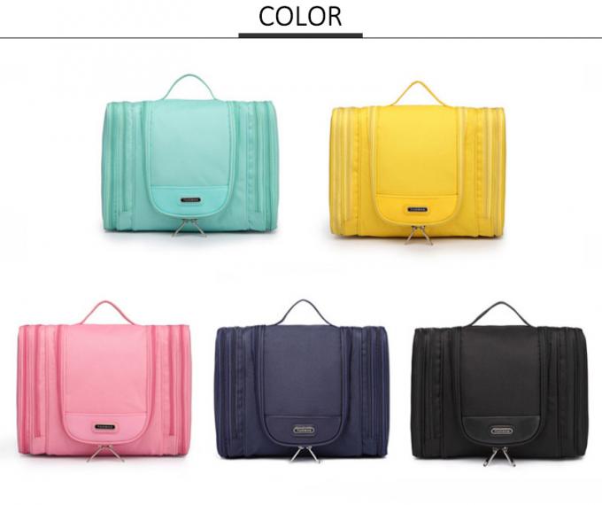 Girls Double Zipper Polyester Hanging Travel Toiletry Bag 2