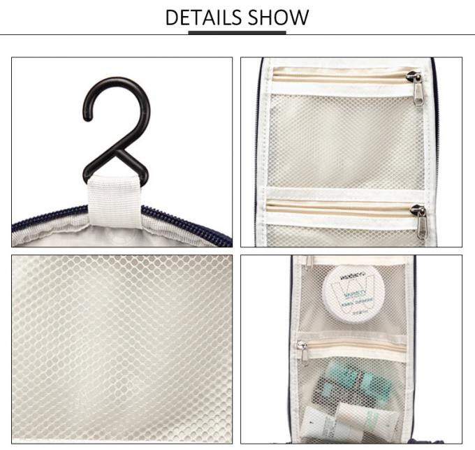 Girls Double Zipper Polyester Hanging Travel Toiletry Bag 3