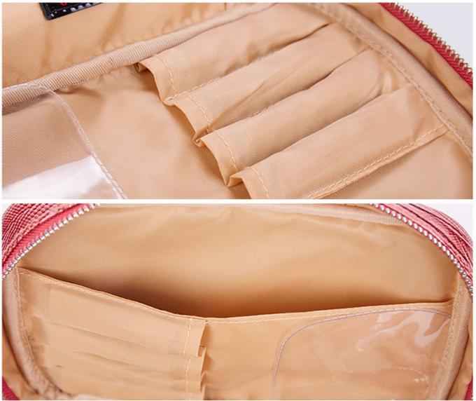 Custom Fashion Large Capacity Waterproof Women Tote Cosmetic Bag Double Zipper 4