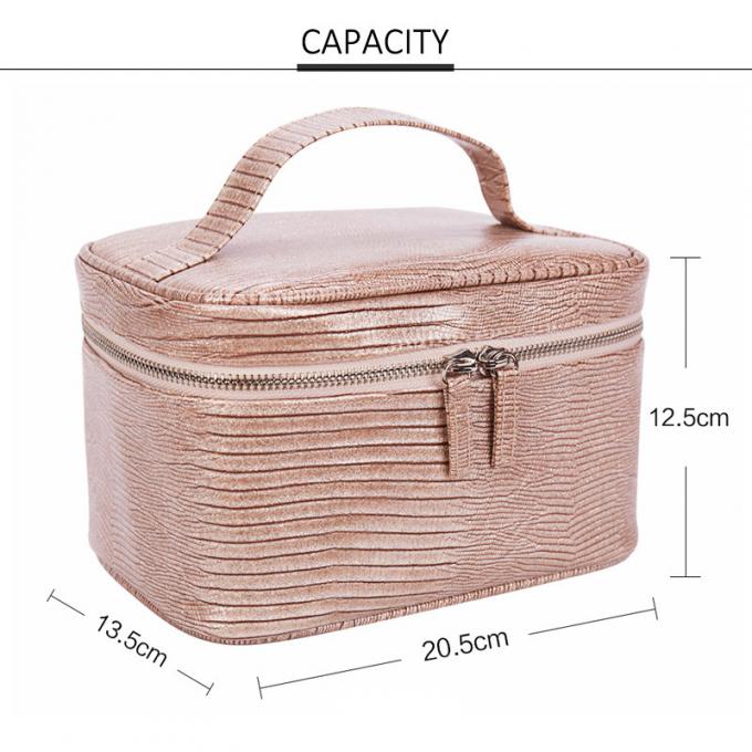 Custom Fashion Large Capacity Waterproof Women Tote Cosmetic Bag Double Zipper 1