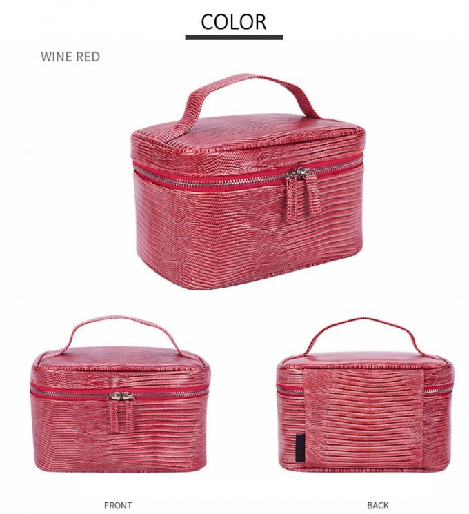 Custom Fashion Large Capacity Waterproof Women Tote Cosmetic Bag Double Zipper 6