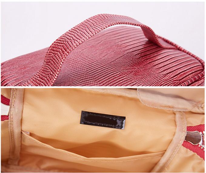 Custom Fashion Large Capacity Waterproof Women Tote Cosmetic Bag Double Zipper 3