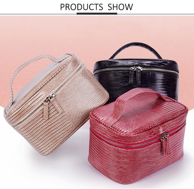 Custom Fashion Large Capacity Waterproof Women Tote Cosmetic Bag Double Zipper 0