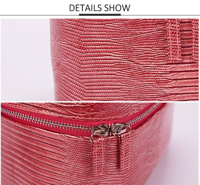Custom Fashion Large Capacity Waterproof Women Tote Cosmetic Bag Double Zipper 2