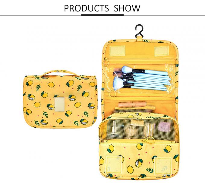 Roomy Zippered Lemon Oxford Ladies Hanging Wash Bag 0